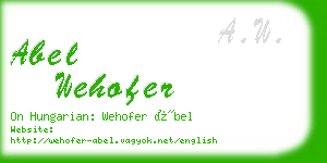 abel wehofer business card